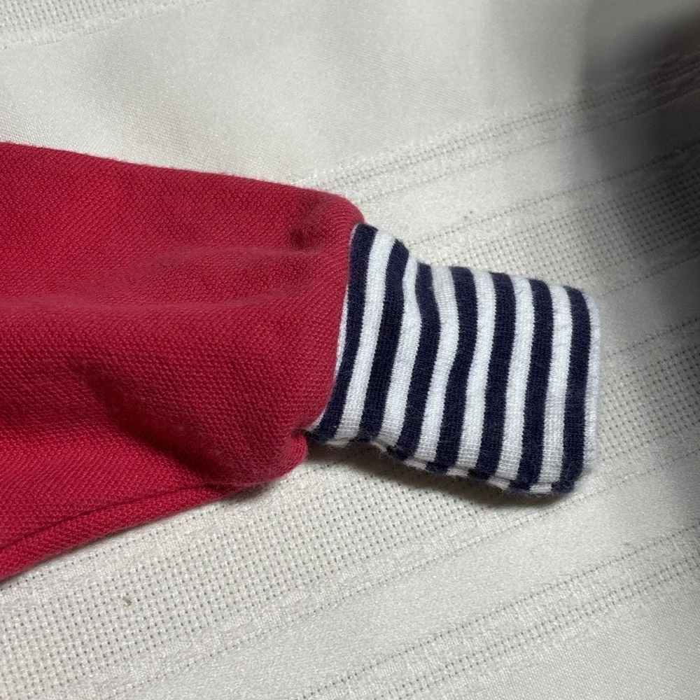 VINTAGE Gymboree Red Baby Dress Long Sleeve Sailor Nautical Cotton Newborn‎